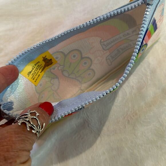 Blue Q Recycled Plastic Zipper Pencil Pouch 9” X 4” Casual Laid Back Peacock - Picture 5 of 7